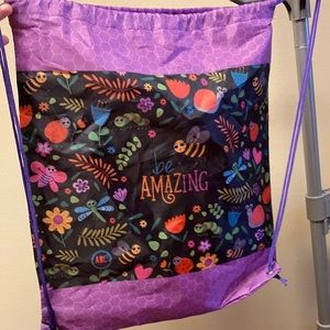 Cute garden-themed drawstring backpack
